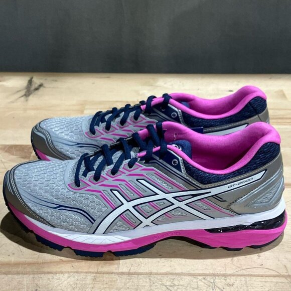 RARE Asics GEL GT 2000 5 Size 9.5 US 41.5 EUR Grey Indigo Blue Pink Medium - Picture 10 of 11